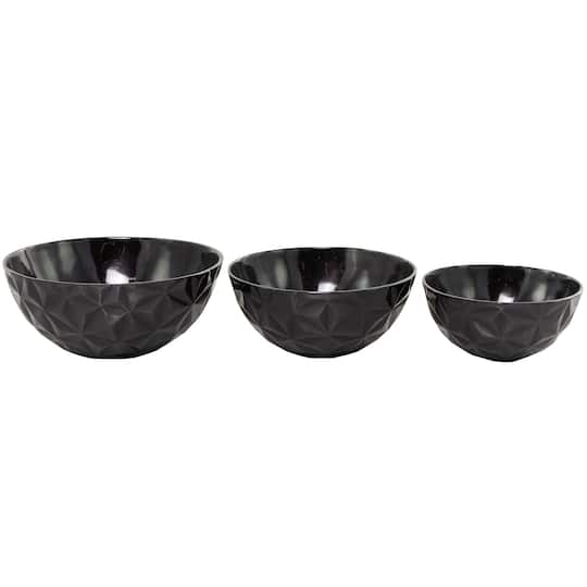 Metal Faceted Decorative Bowl Set
